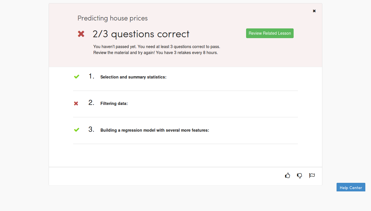 Machine Learning Specialization Course 1 - Assignment 1 Try 1 Feedback