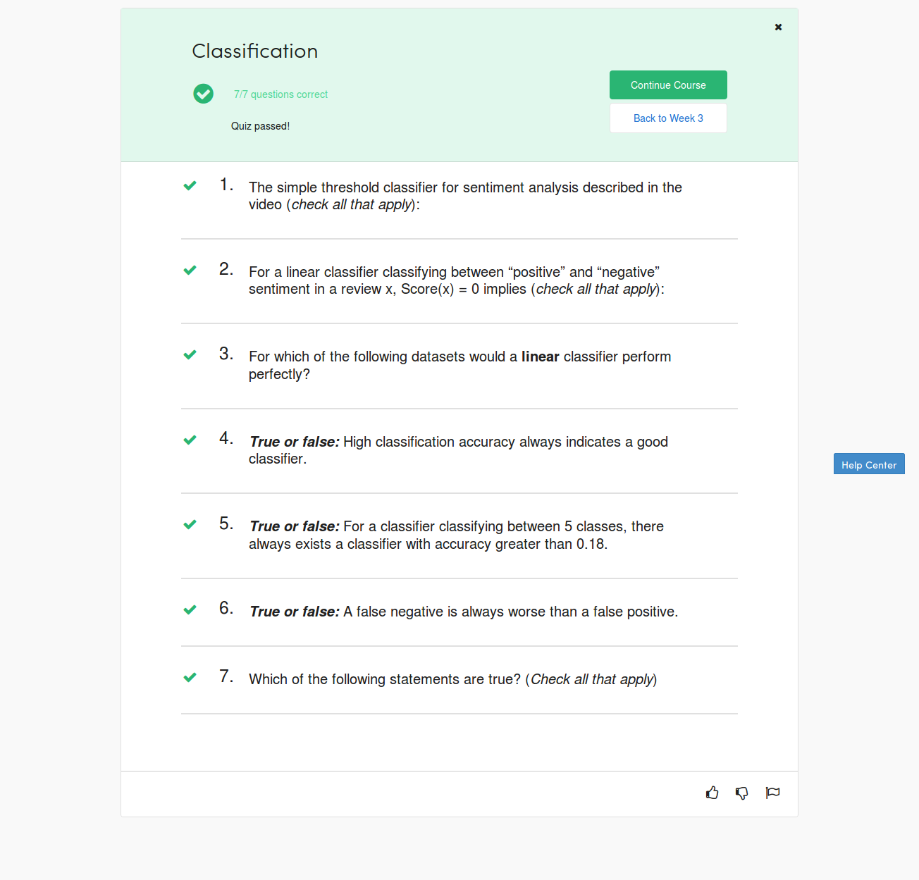 Machine Learning Specialization Course 1 - Quiz 3 Try 2 Feedback