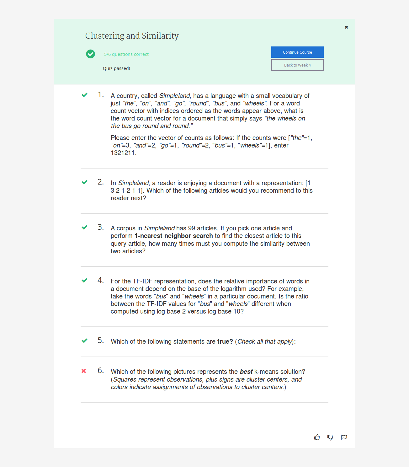 Machine Learning Specialization Course 1 - Quiz 4 Try 1 Feedback