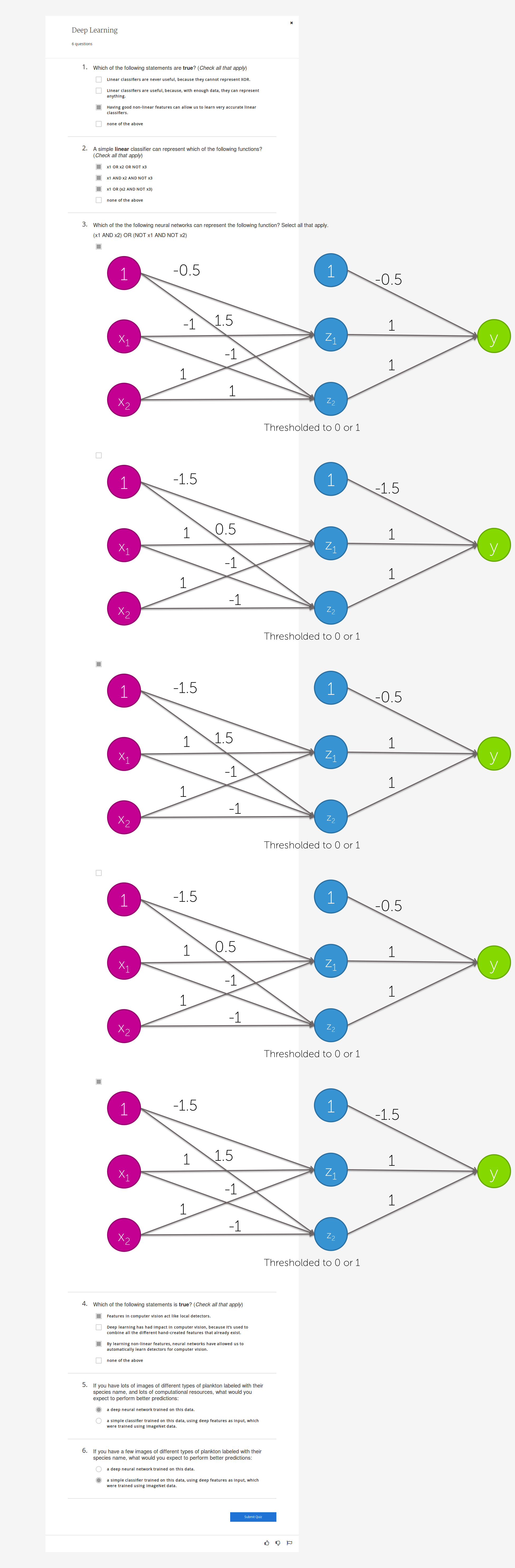 Machine Learning Specialization Course 1 - Quiz 6 Try 2