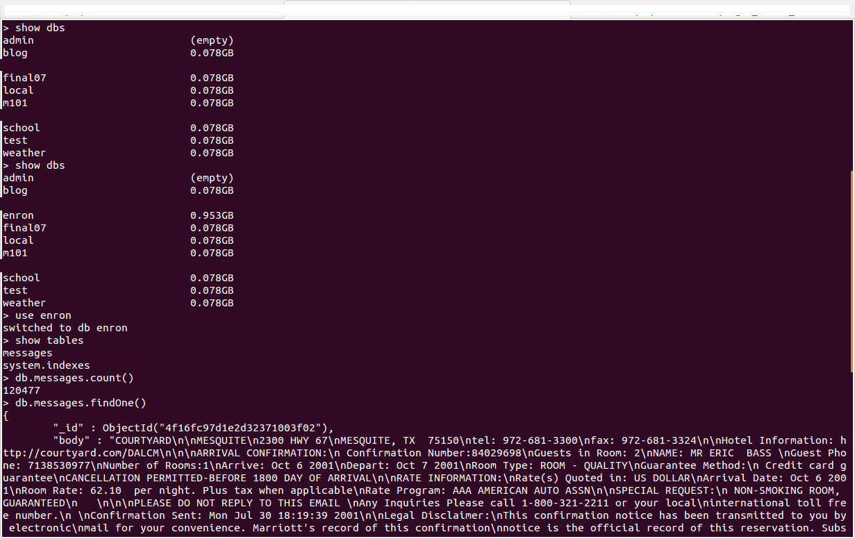 M101P Final Question 1 MongoShell1