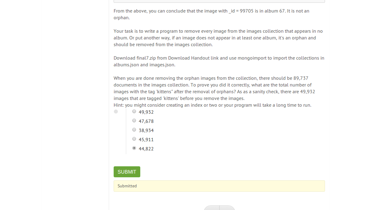 M101P Final Question 7 Submit2