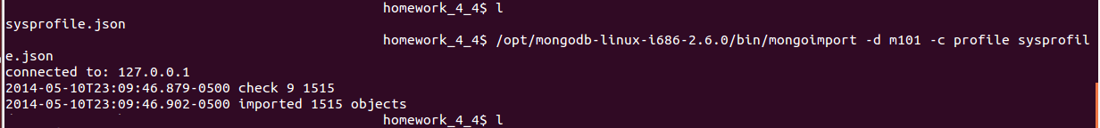 HW 4.4 MongoImport